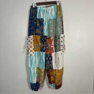 Vintage Ashley taylor patchwork cotton pants with pockets one size